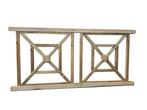 Garde-corps double en bois H.1 x L.2,10 m