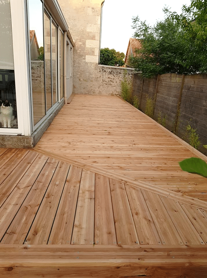 Lame Terrasse Mélèze ossature masquée 27x150 en 4 m