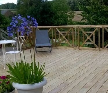 Garde-corps double en bois H.1 x L.2,10 m