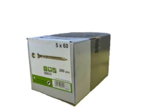 Boîte de 200 vis à bois 5x60 mm en inox – Image 2